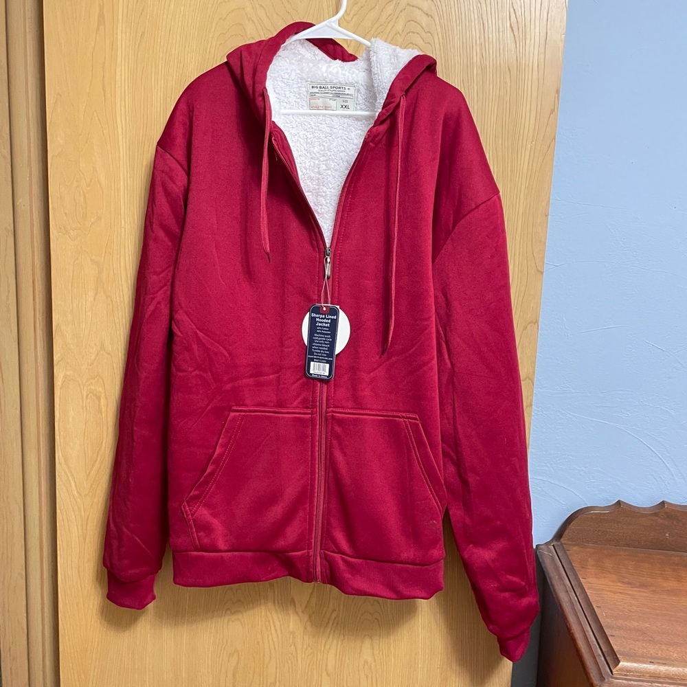 NEW Unisex Rich red fleece-lined jacket